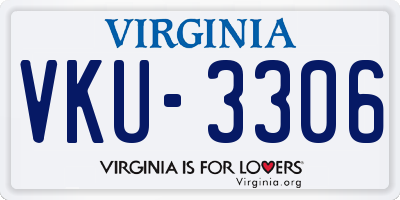 VA license plate VKU3306