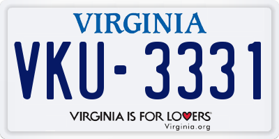 VA license plate VKU3331