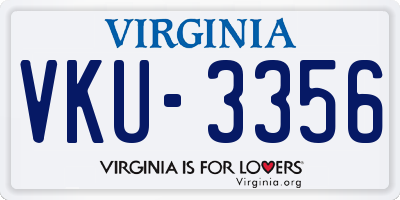 VA license plate VKU3356