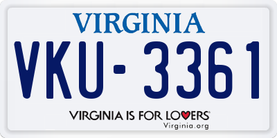 VA license plate VKU3361
