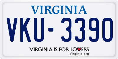 VA license plate VKU3390