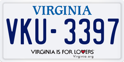 VA license plate VKU3397