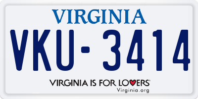 VA license plate VKU3414