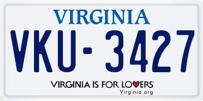 VA license plate VKU3427