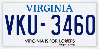 VA license plate VKU3460