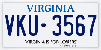 VA license plate VKU3567