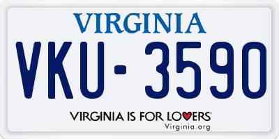 VA license plate VKU3590