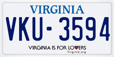 VA license plate VKU3594