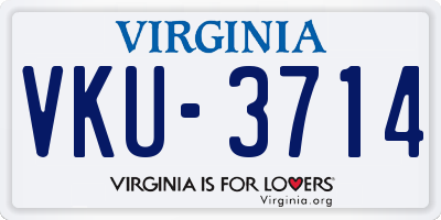 VA license plate VKU3714