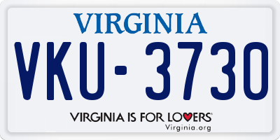 VA license plate VKU3730