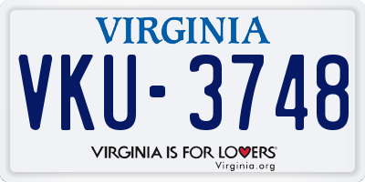 VA license plate VKU3748