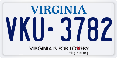 VA license plate VKU3782