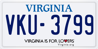 VA license plate VKU3799