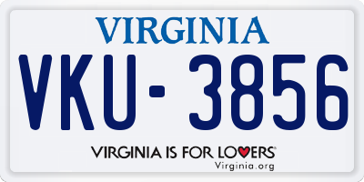 VA license plate VKU3856