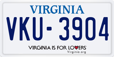 VA license plate VKU3904