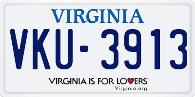 VA license plate VKU3913