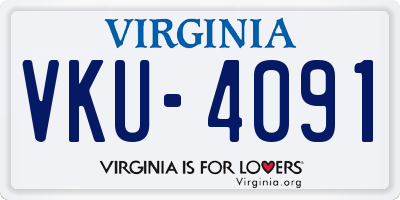 VA license plate VKU4091