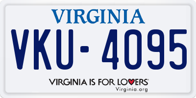 VA license plate VKU4095