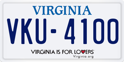 VA license plate VKU4100