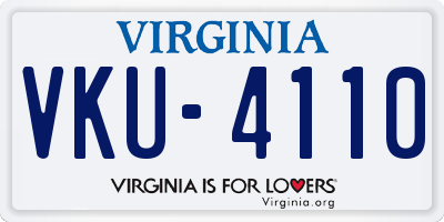 VA license plate VKU4110