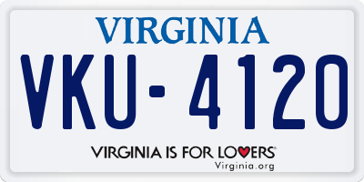 VA license plate VKU4120