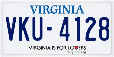 VA license plate VKU4128