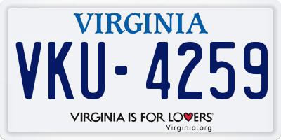VA license plate VKU4259
