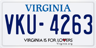 VA license plate VKU4263