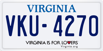 VA license plate VKU4270