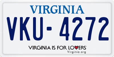 VA license plate VKU4272