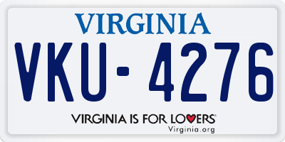 VA license plate VKU4276