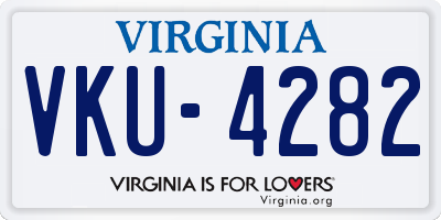 VA license plate VKU4282
