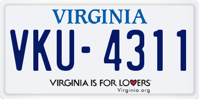 VA license plate VKU4311