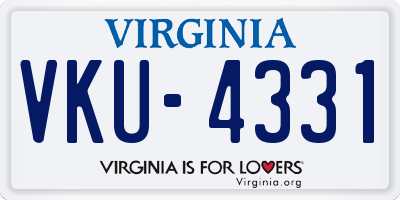 VA license plate VKU4331