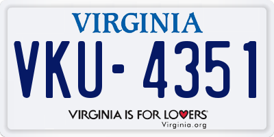 VA license plate VKU4351