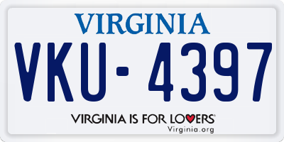 VA license plate VKU4397