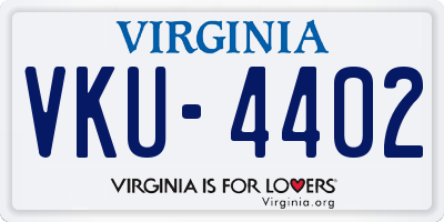 VA license plate VKU4402