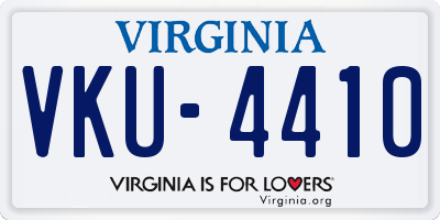 VA license plate VKU4410