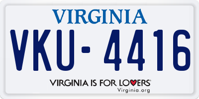 VA license plate VKU4416