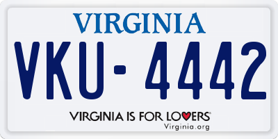 VA license plate VKU4442