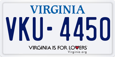 VA license plate VKU4450