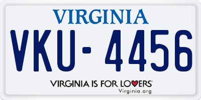VA license plate VKU4456