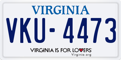 VA license plate VKU4473