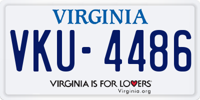 VA license plate VKU4486