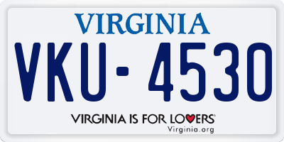 VA license plate VKU4530