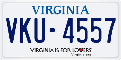 VA license plate VKU4557
