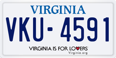 VA license plate VKU4591