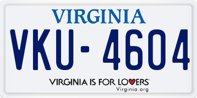 VA license plate VKU4604