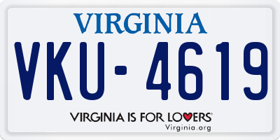 VA license plate VKU4619