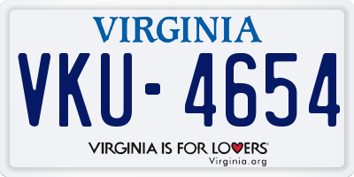 VA license plate VKU4654